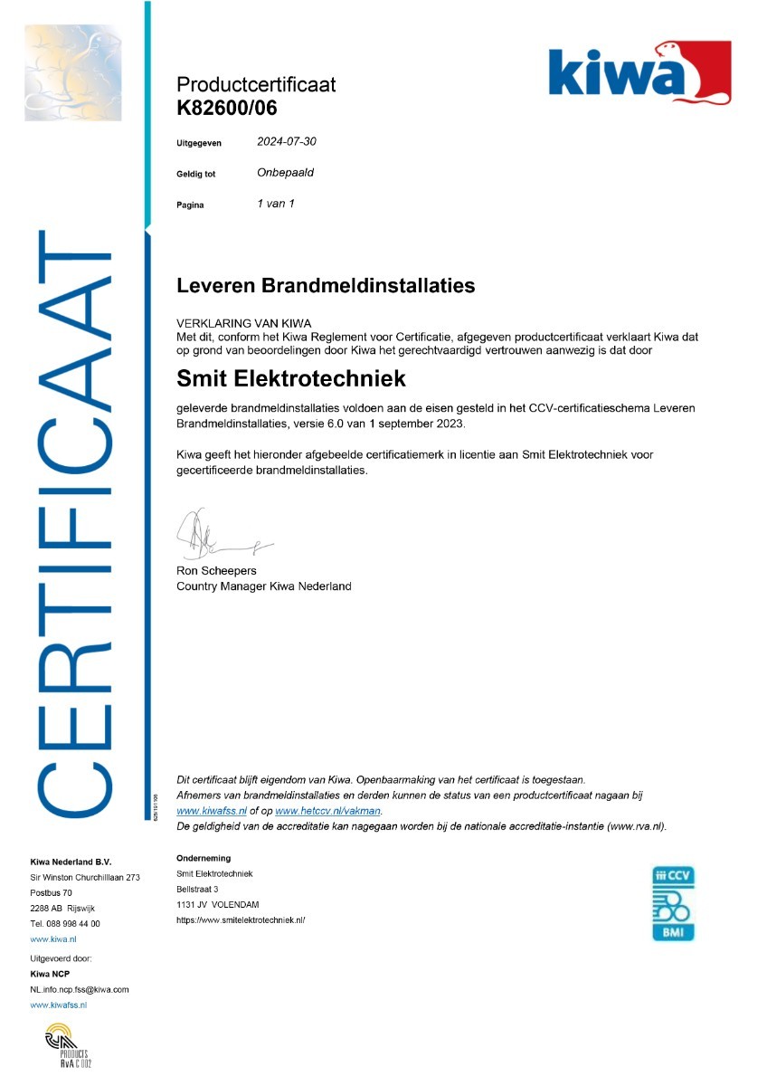 BMI 2020: Leveren Brandmeldinstallaties